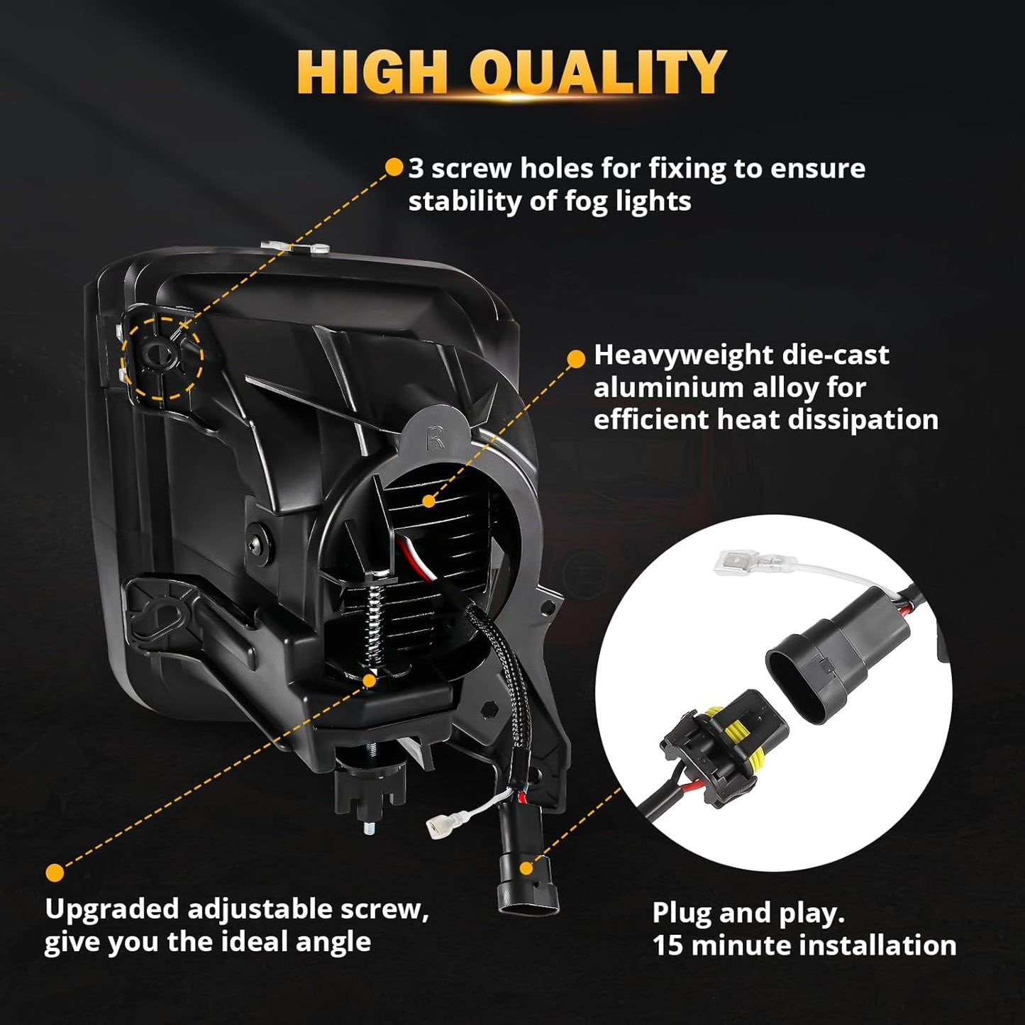 New Upgraded LED Fog Lights Replacement for Dodge Ram 1500 2013 2014 2015 2016 2017 2018 Front Fog Lamp with DRL, Black 2pcs