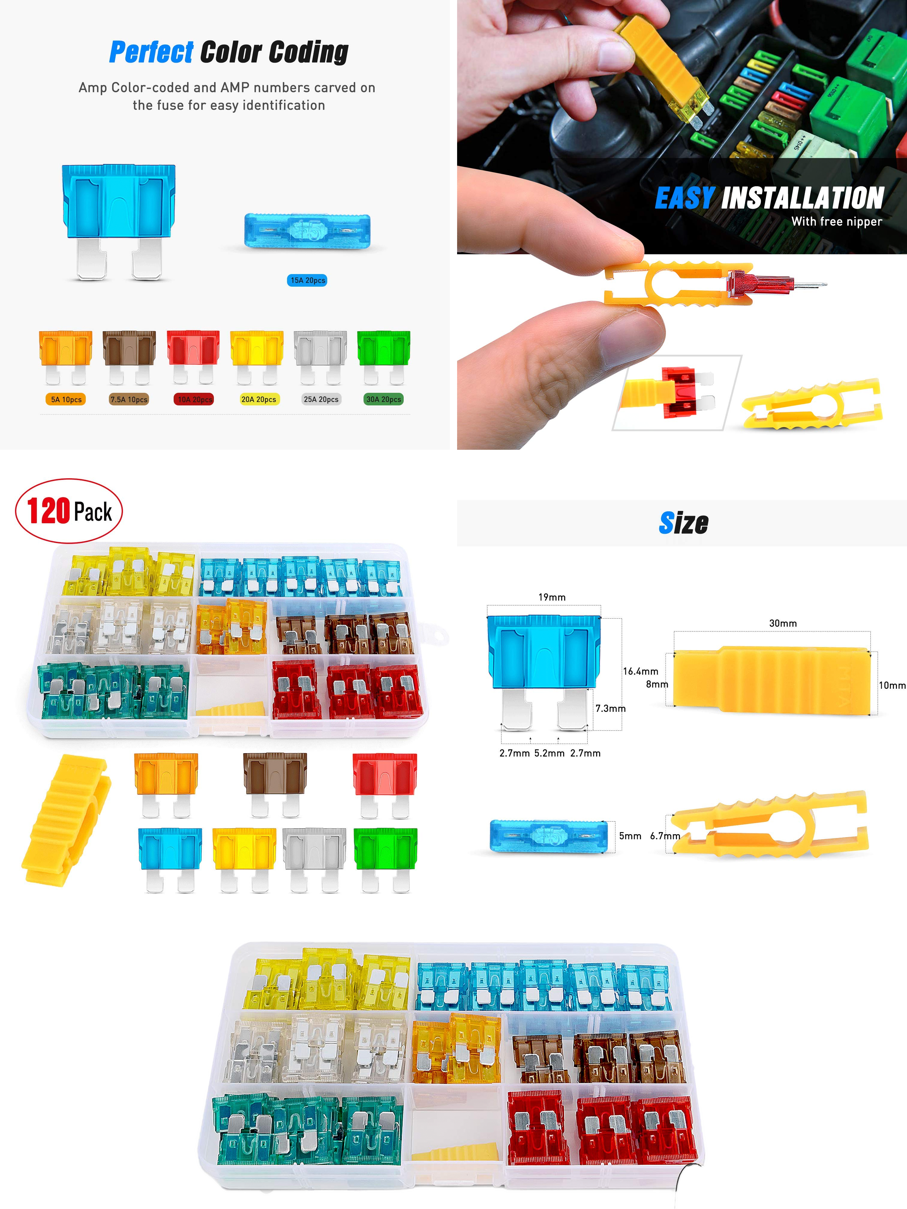 Gotty Set 120 PCS Blade Fuse Set – Gotti'sGarage